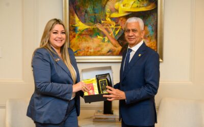 Presidente Senado recibe visita de senadora de PR, Karen Riquelme; abordan temas legislativos comunes